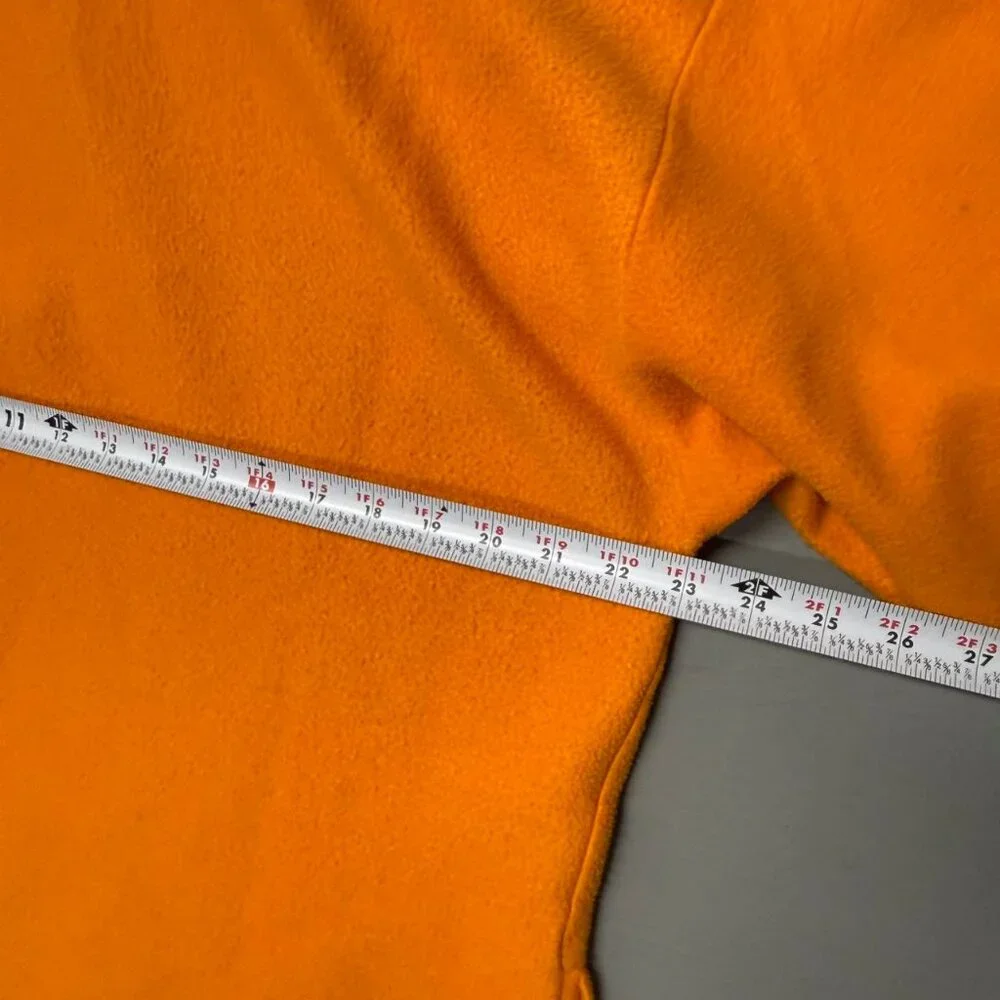 Vintage Tommy Hilfiger y2k Orange 1/4 Zip Fleece Pullover Sweater XL‎